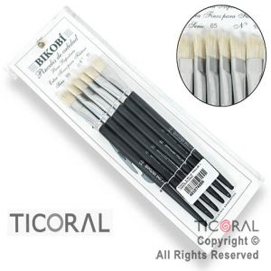 PINCEL S/85/10 ANGULAR C/NEGRO x 6